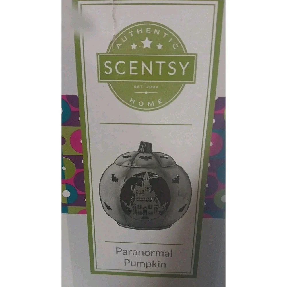 Scentsy‎ Pumpkin Warmer Carved Metal Haunted House Bats Halloween Paranormal